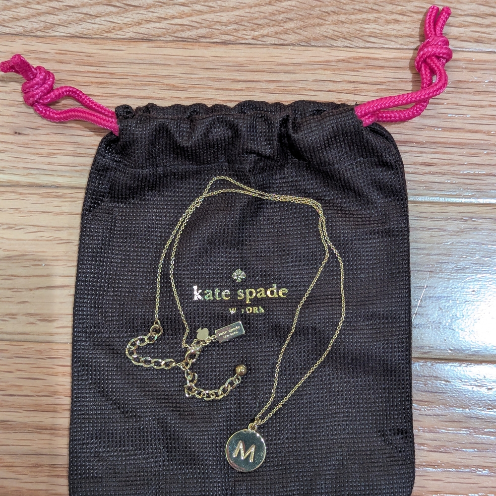 Kate Spade "M" Monogram Gold Necklace